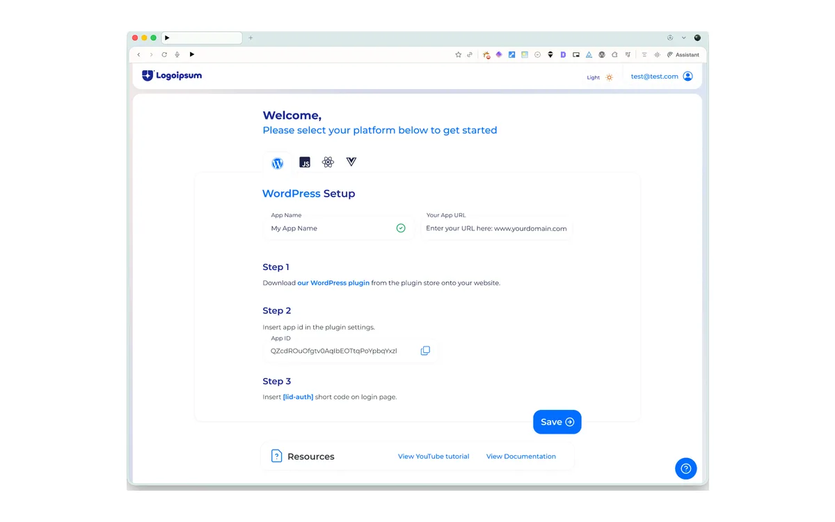 Passkey Auth Platform screenshot