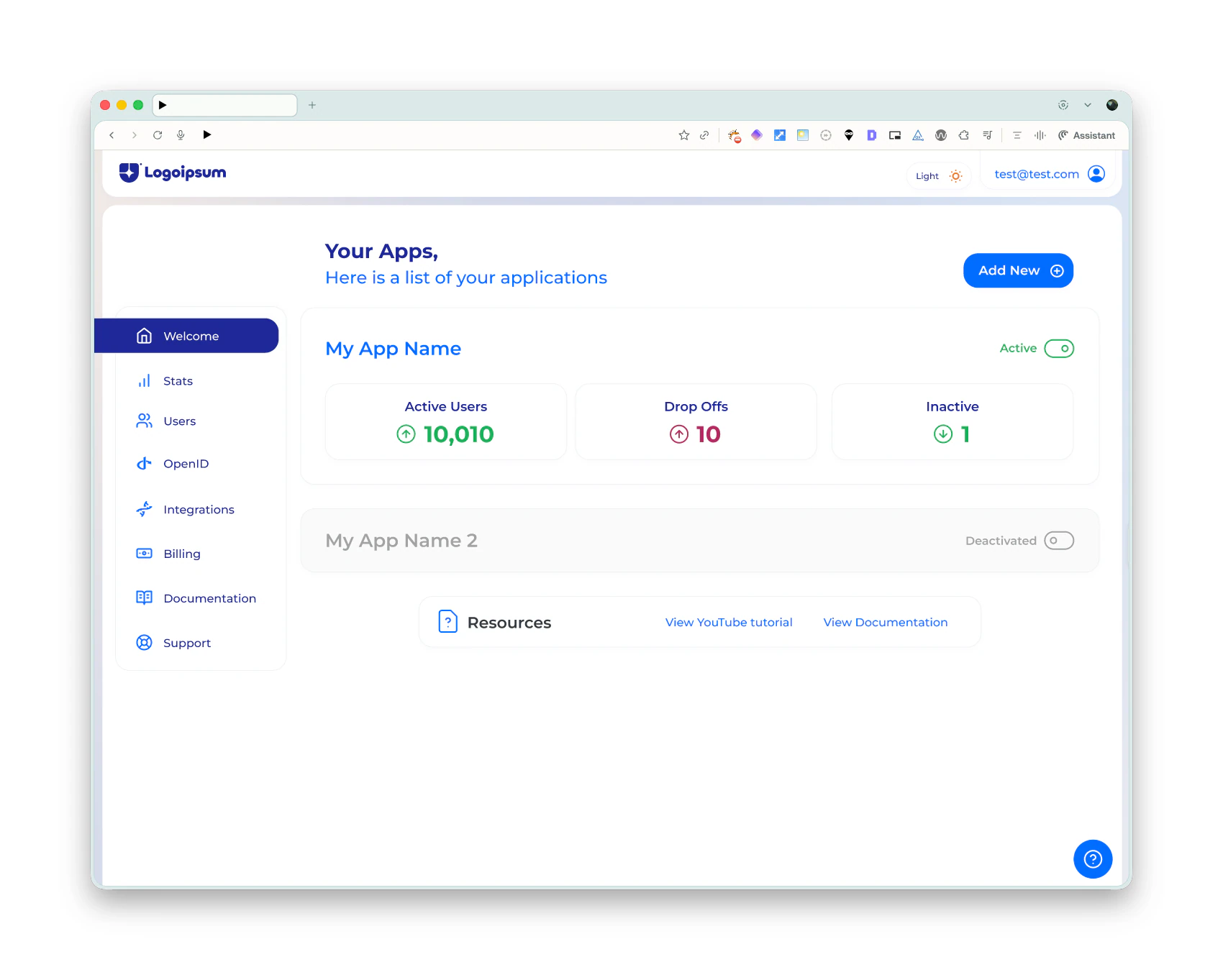 Passkey admin screen