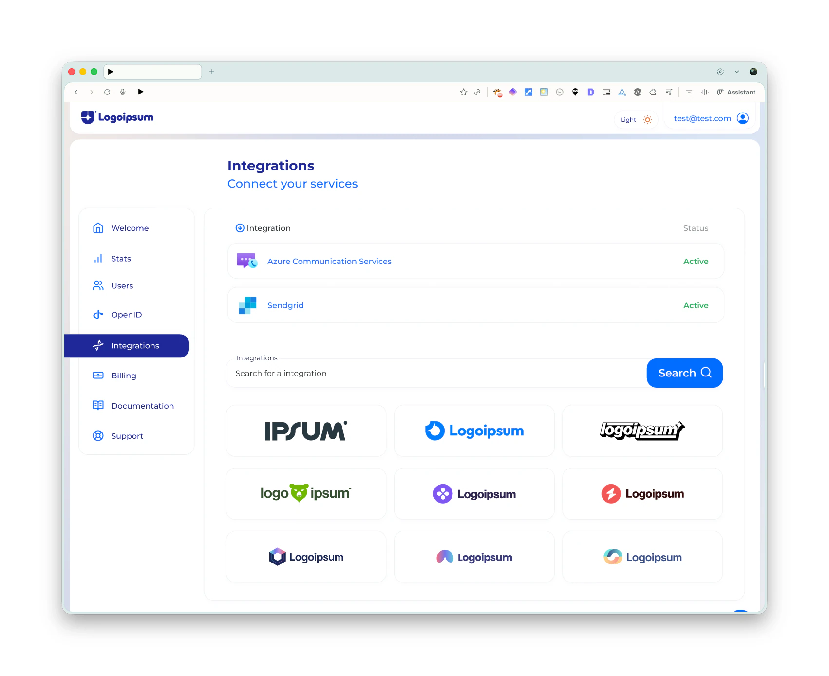 Passkey admin screen