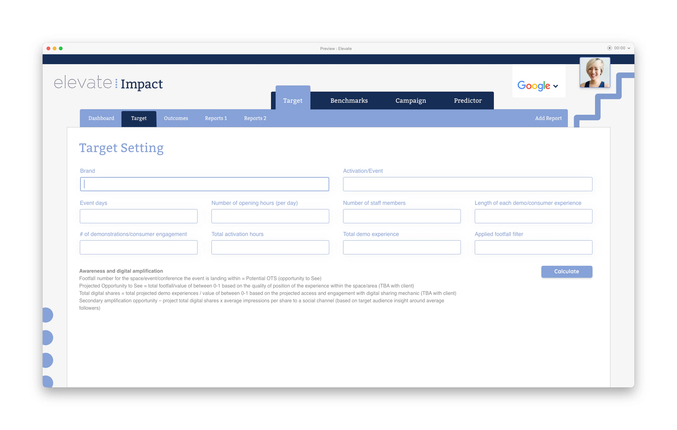 elevate – Account & Settings