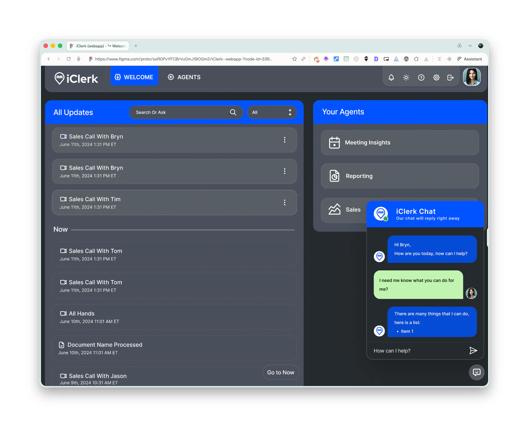 iClerk screen