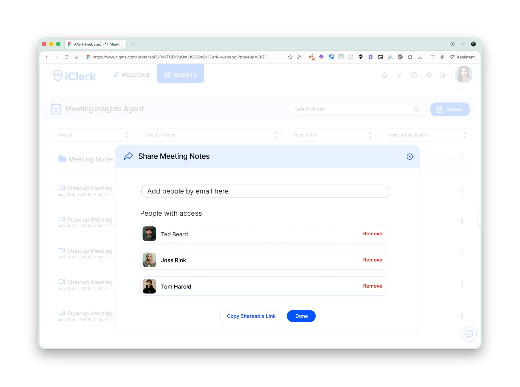 iClerk screen