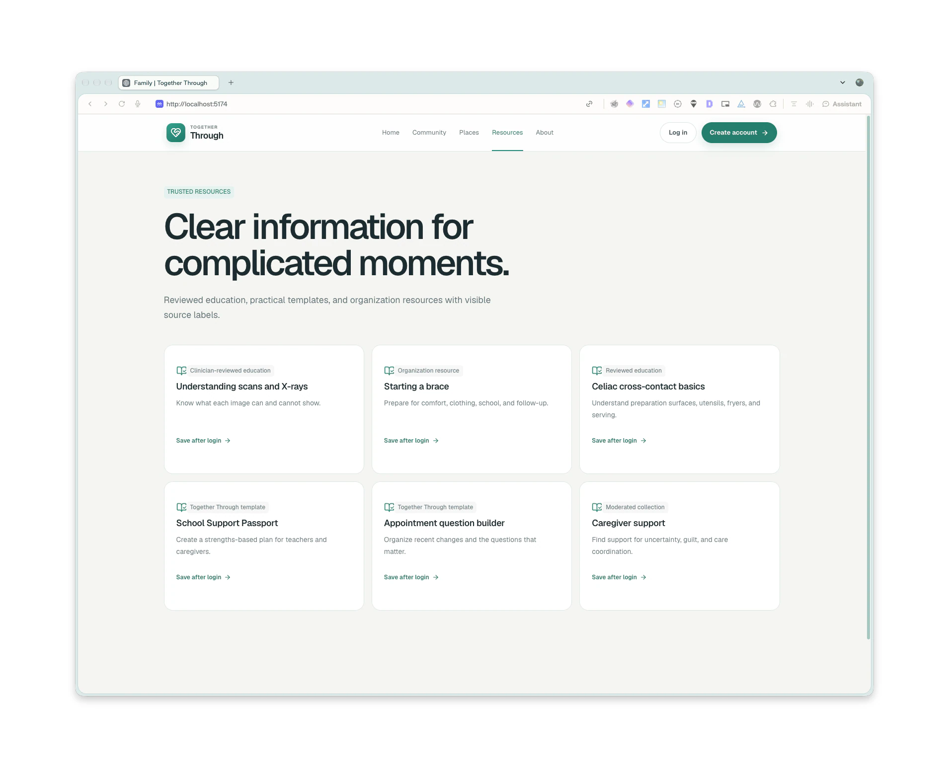 Together Through resources with source labels